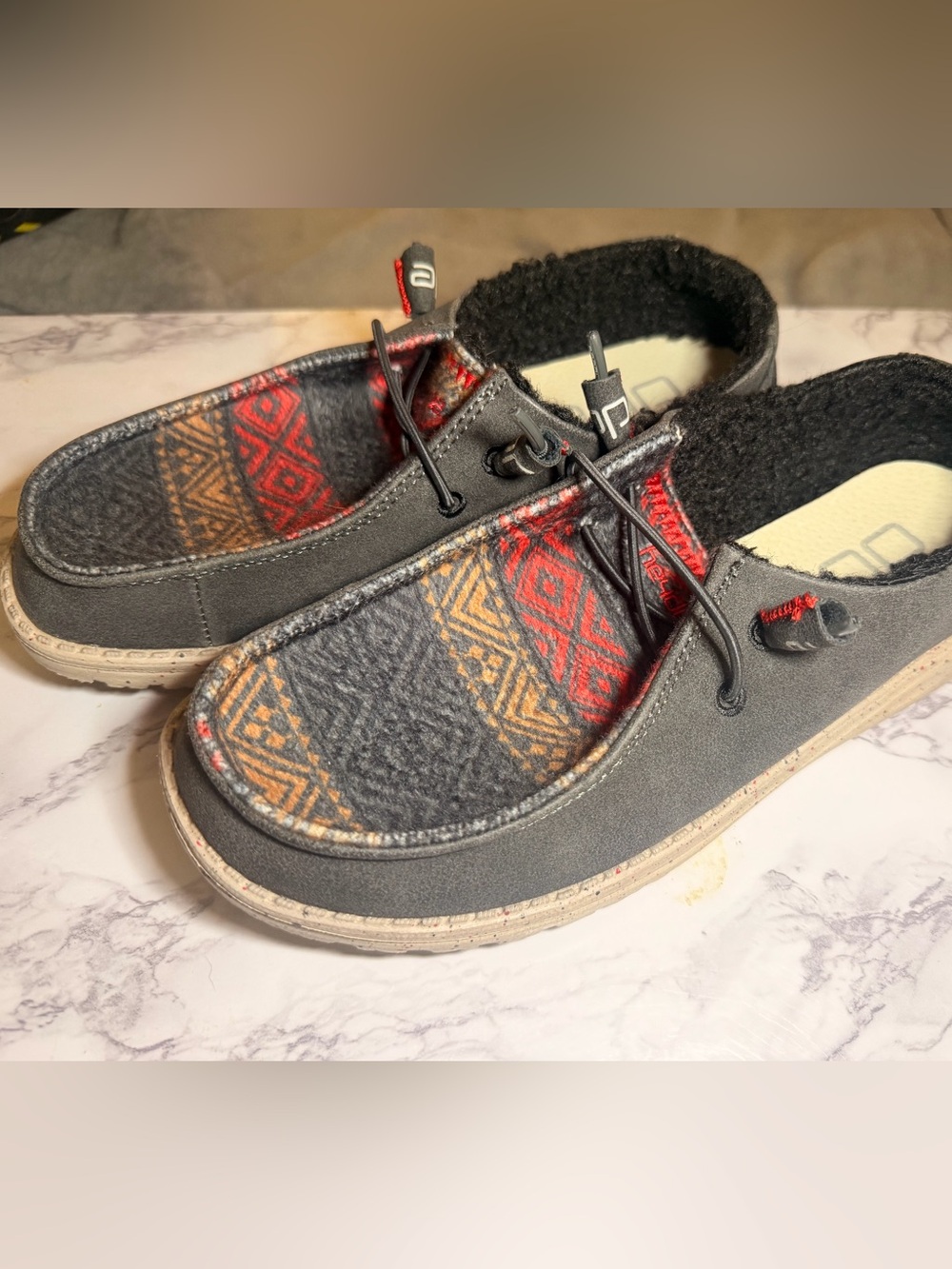 Hey Dude Wendy Geometric Faux Fur Lined Loafers